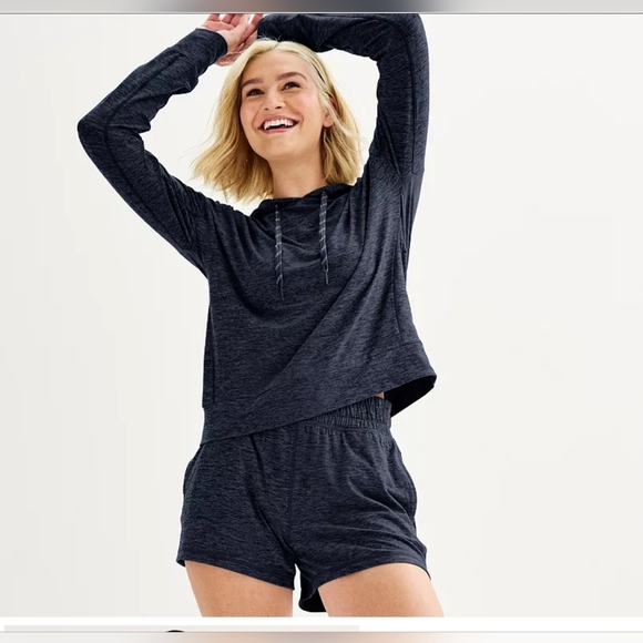 FLX Womens Activewear Lightweight Hoodie Blue Size XS NWT - Picture 1 of 10